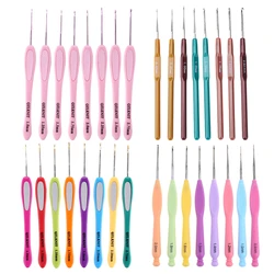 8Pcs/set Multicolor Plastic Handle Aluminum Crochet Hooks Knitting Needle Set 1mm-2.75mm Yarn Sweater Weave DIY Craft Tool