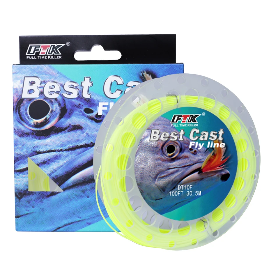 FISH KING 100FT/30.5M peso Forward Fly Line linea interna intrecciata in Pe al di fuori della linea di pesca a mosca affondante con punta superiore