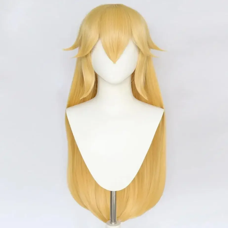 WHIMSICAL W włosy syntetyczne 30 cali długie blond proste księżniczka brzoskwinia peruka do cosplay dla kobiet peruki na imprezę Halloween