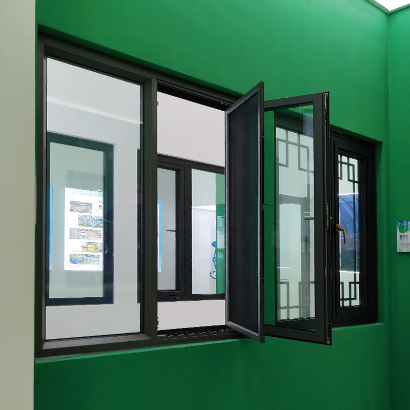 Double Glazed Aluminum Alloy Casement Window Frame with Soundproof and Windproof Features Modern Design for Bathroom Use