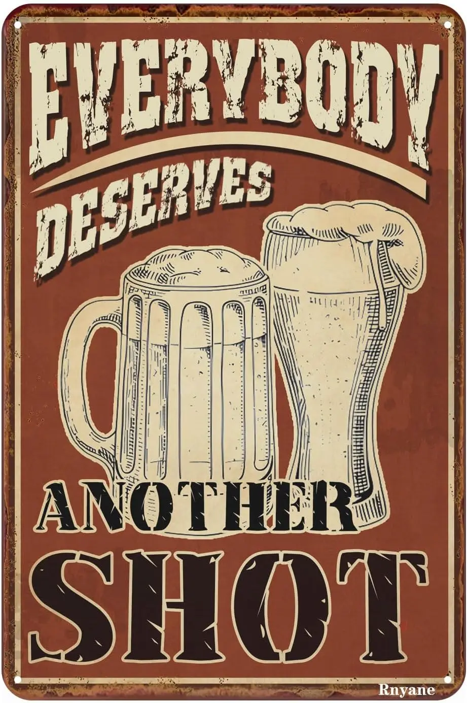 Retro Tin Sign Everybody Deserves Another Shot Vintage Metal Sign for Wall Home Kitchen Bar Coffee Shop 8x12 Inches