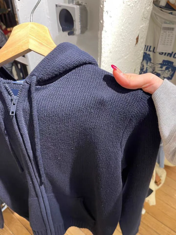 Sweet Cute Solid Knitted Cardigan Sweater Spring Drawstring Hooded