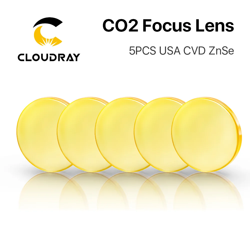 Cloudray 5PCS Focus Lens USA CVD ZnSe DIA 20mm for 0-200W CO2 Laser Engraving Cutting Machine