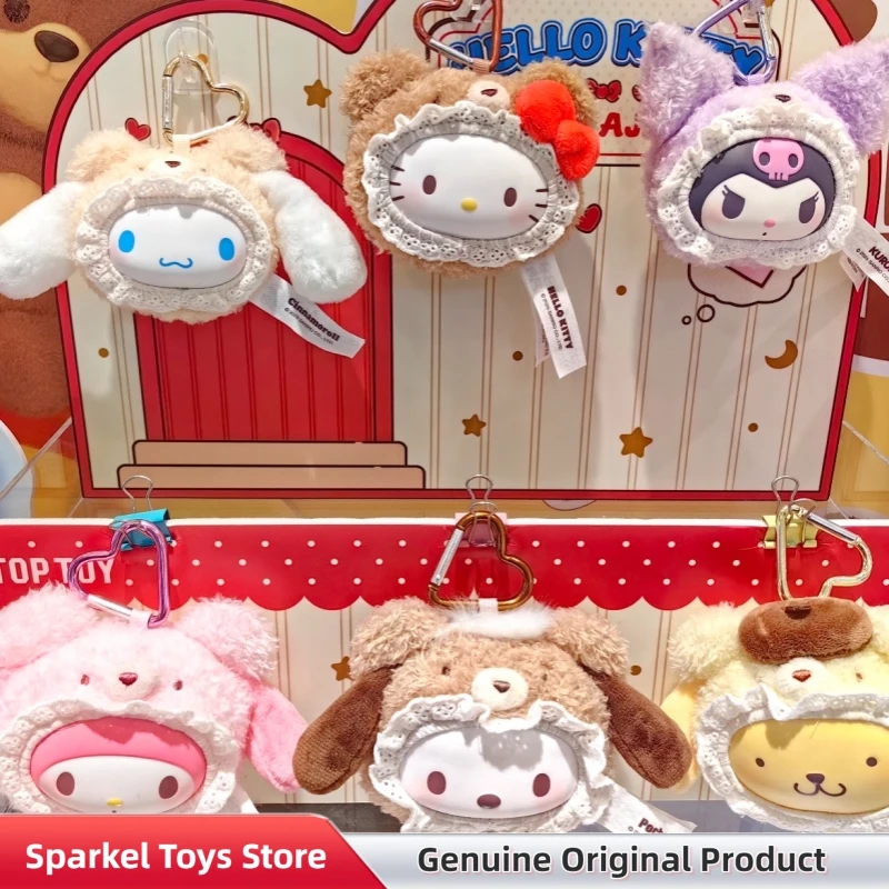 

Оригинальная серия плюшевых игрушек Sanrio: виниловые плюшевые медведи-сюрпризы в закрытых коробках, милые трендовые игрушки, подвески, куклы, подарочные наборы для девочек на день рождения