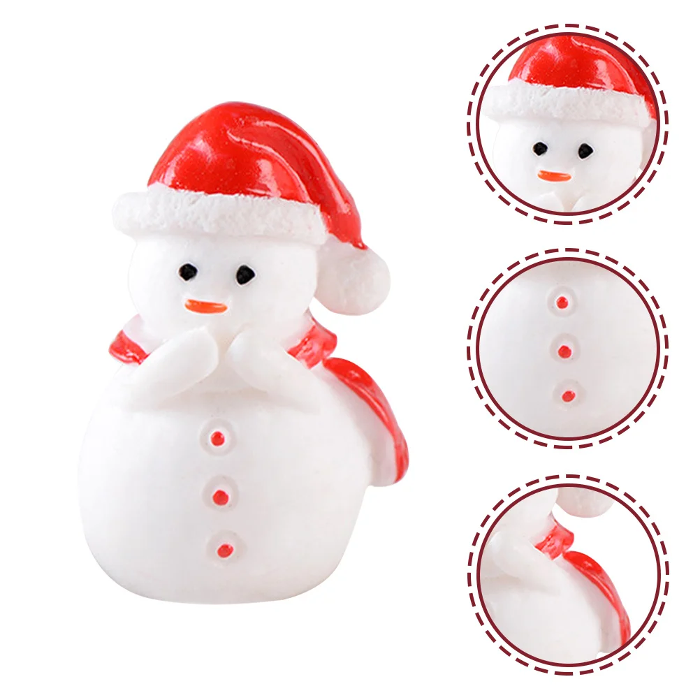 

10 Pcs Christmas Landscape Figurine Micro Mini Figures Decoration Miniature Figurines Snowman Snowmen