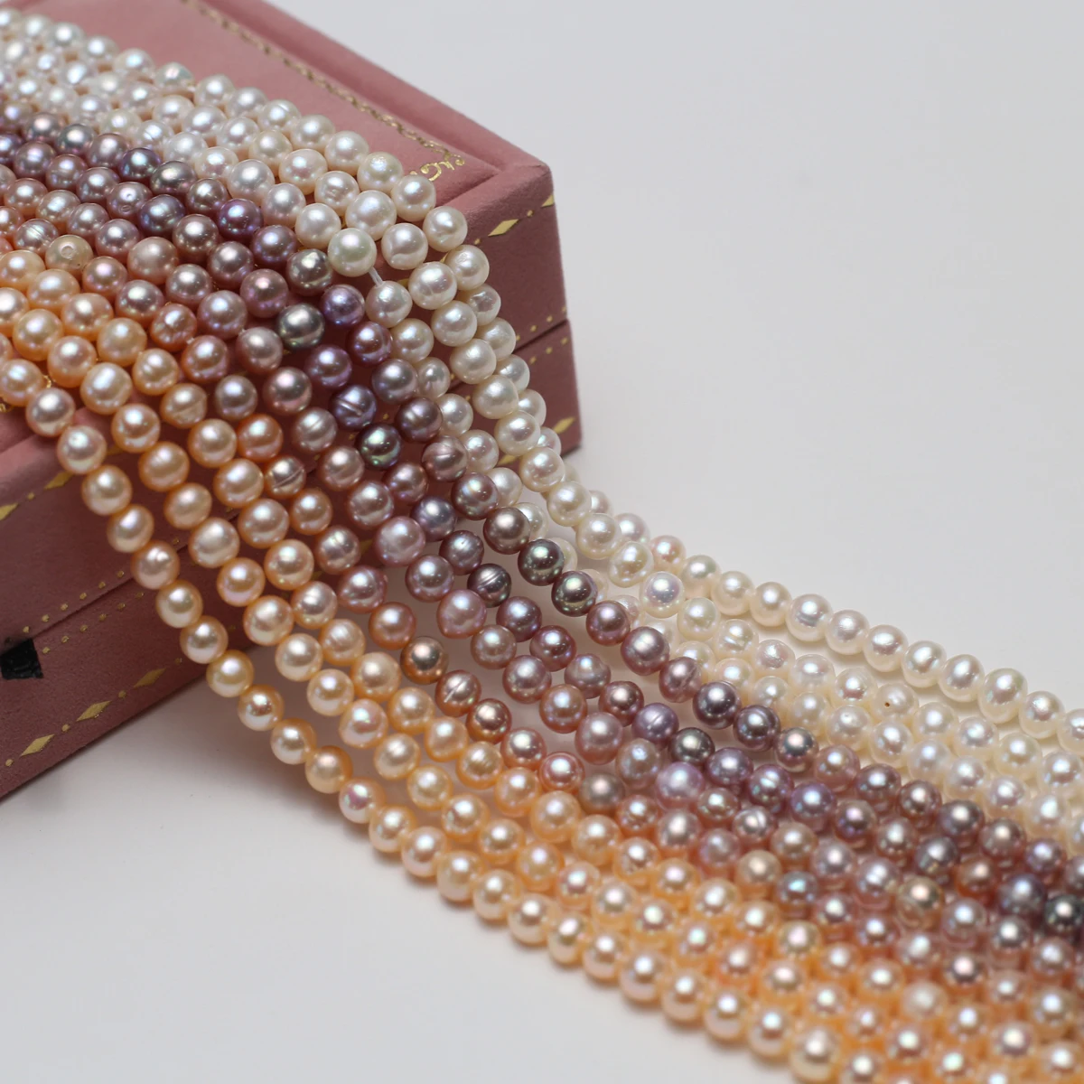 

4-5mm AAAA Natural Freshwater Small Round White Purple Pearl Bead Jewelry Make DIY Necklace Bracelet Accessories Wedding Gift