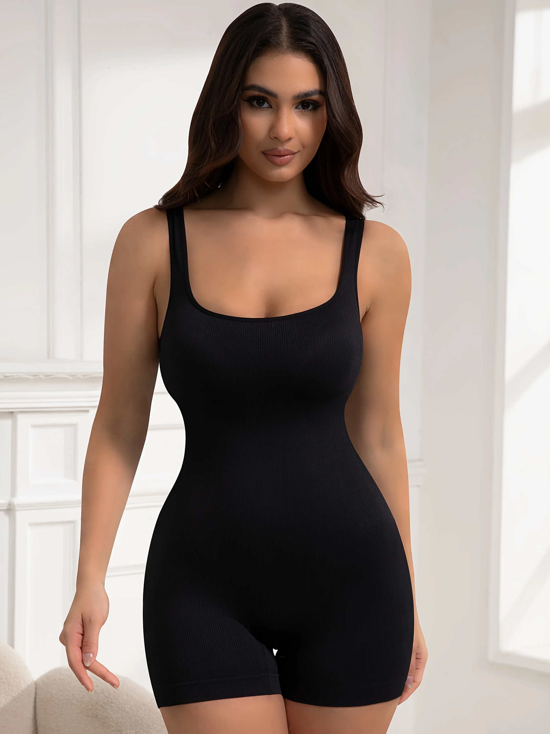 Women Shapewear Bodysuit Tummy Control Full Body Shaper Shorts Seamless Yoga Tank Tops Shaping Leotard