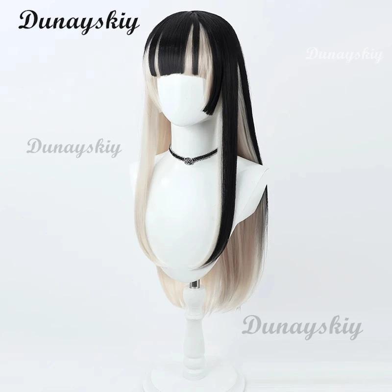 Hololive الظاهري YouTuberc شعر مستعار تأثيري ذيل حصان مزدوج مقاومة للحرارة الشعر الاصطناعية هالوين لعب الأدوار الطرف