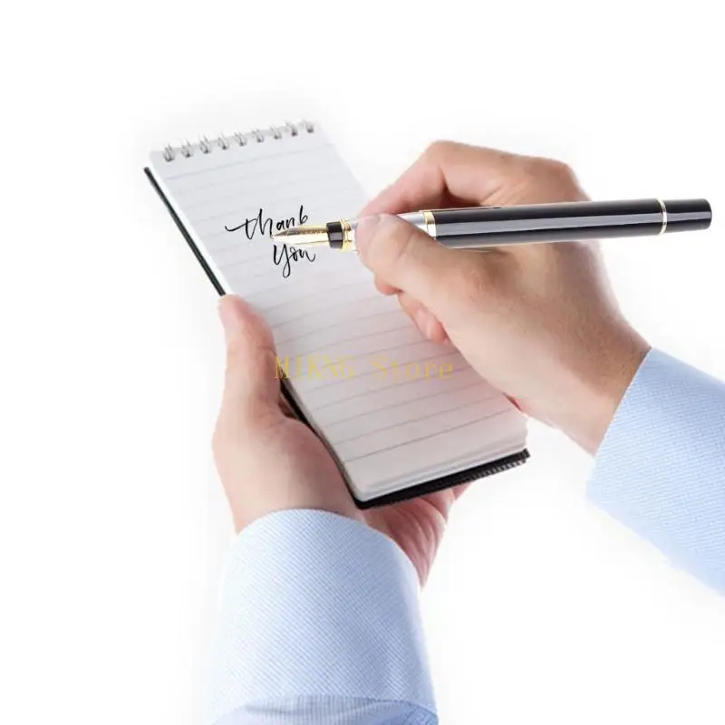 Baoer 801 من الفولاذ المقاوم للصدأ المعدني المتوسطة النافور النافور القلم مكتب الكتابة أفضل بيع