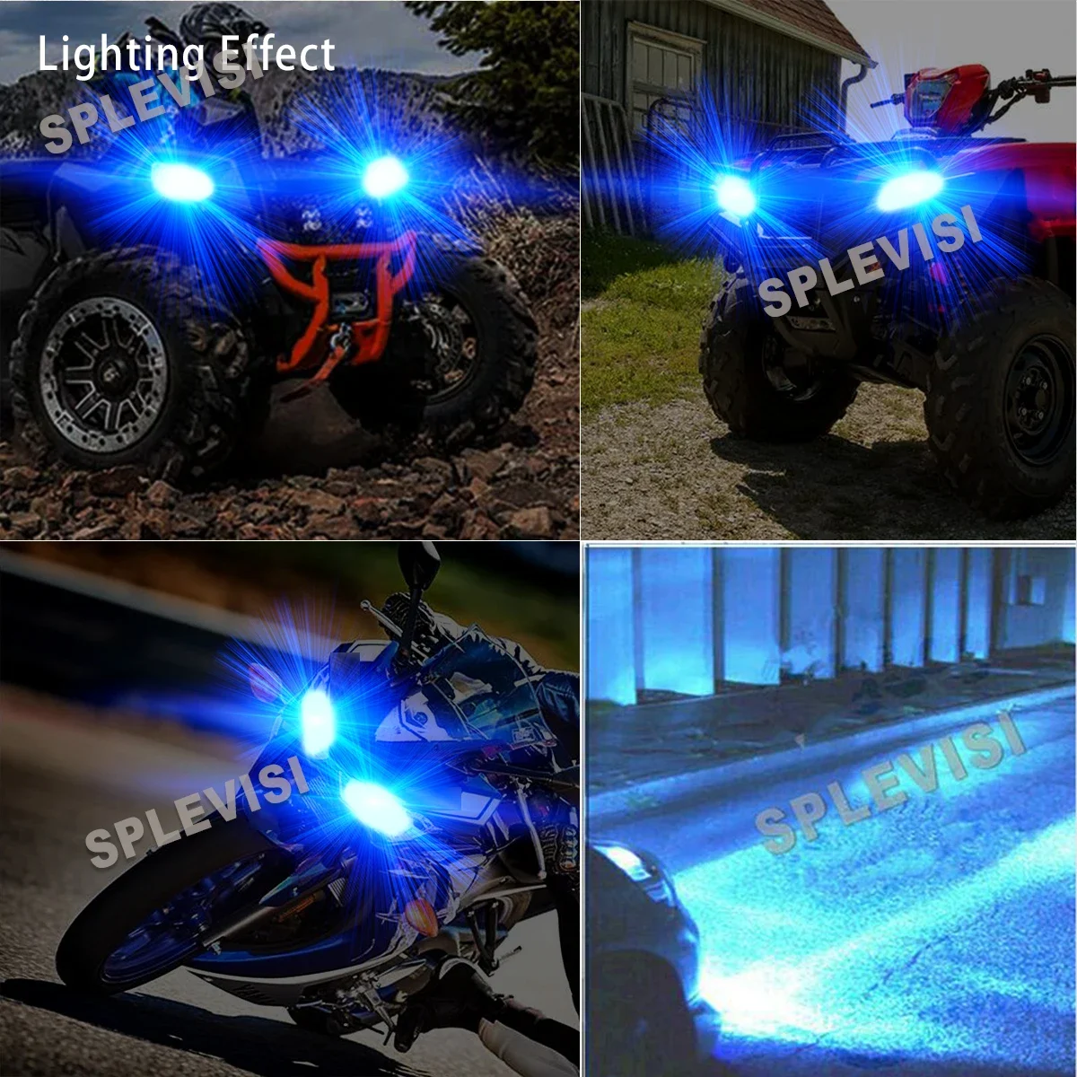 4x Ice Blue LED Headlight For POLARIS RZR570 2012-2015 MAGNUM 330 2005-2006 HAWKEYE 300 2006-2011 ACE 150 500 570 900 2016-2018