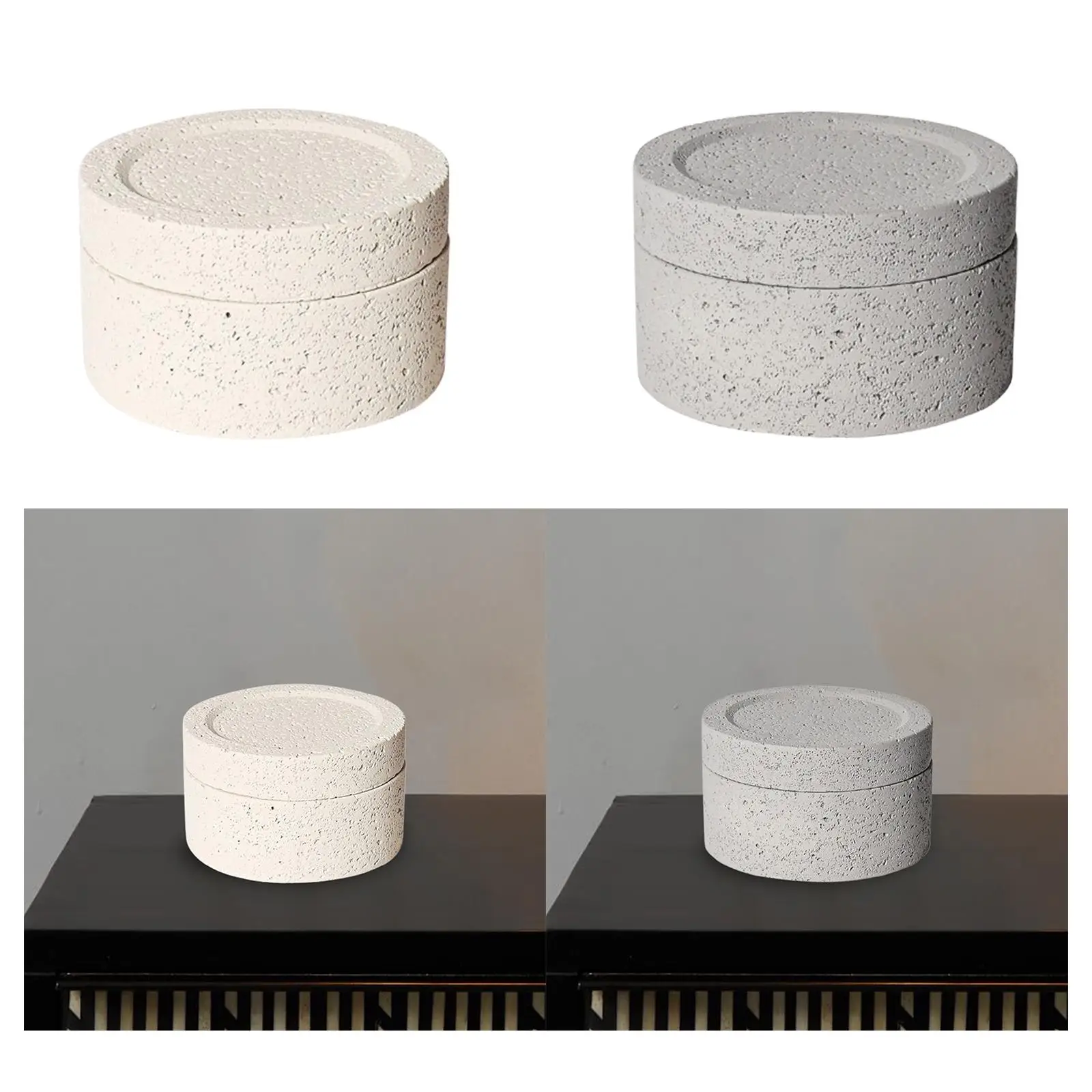 Cement Aroma Diffuser Cup with Lid Essential Oil Fragrance Container Reusable Candle Holder for Home Office Decorative Cactus