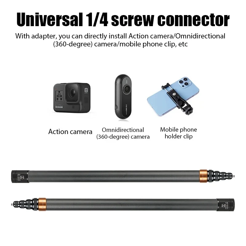 3m carbon fiber  Bullet Time Invisible Selfie Stick for Insta360 X3/R/Evo/ONE X2/RS/GO 2 Aluminum Alloy Selfie Stick Accessory image 5