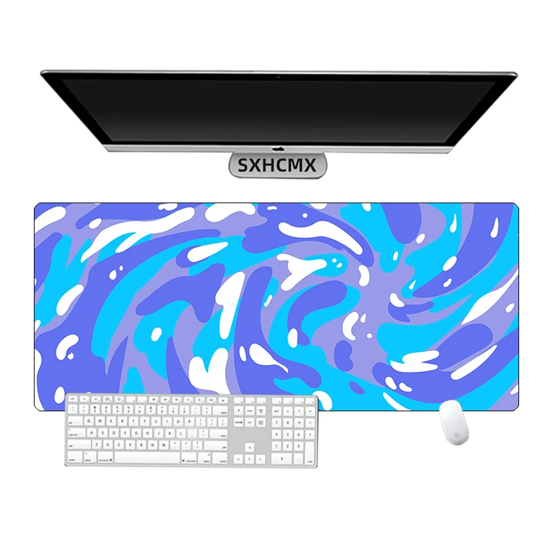 Large Art Swirl Rubber Keyboard Mouse Pad Strata Liquid Non-slip Waterproof Game Professional Computer Locking Edge Keyboard Pad