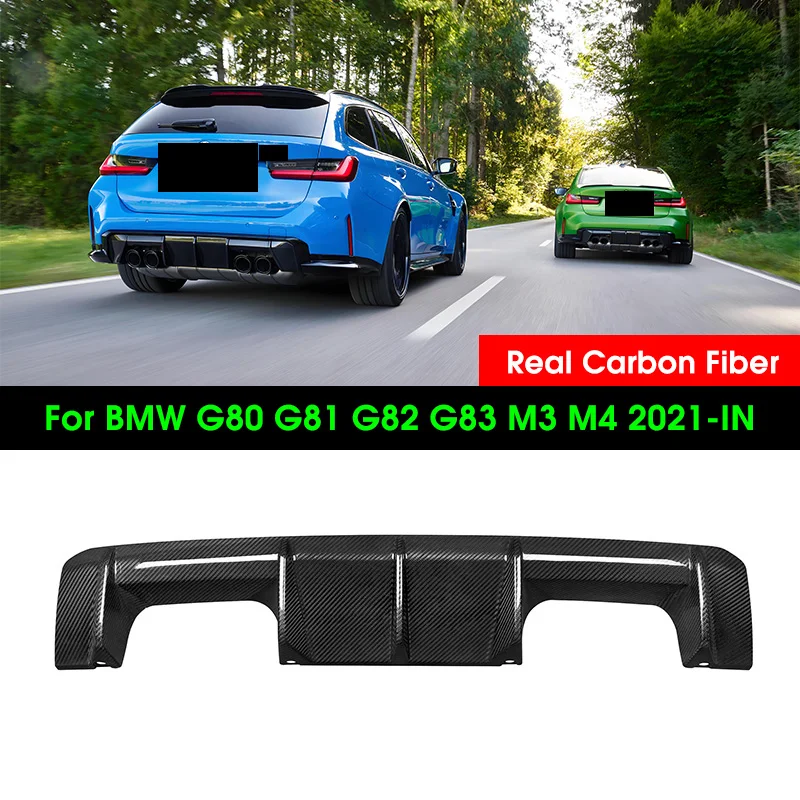 

Real Dry Carbon Fiber Car Styling Rear Bumper Lip Diffuser Guard Spoiler For BMW M3 M4 G80 G82 G83 Sedan Coupe Convertible