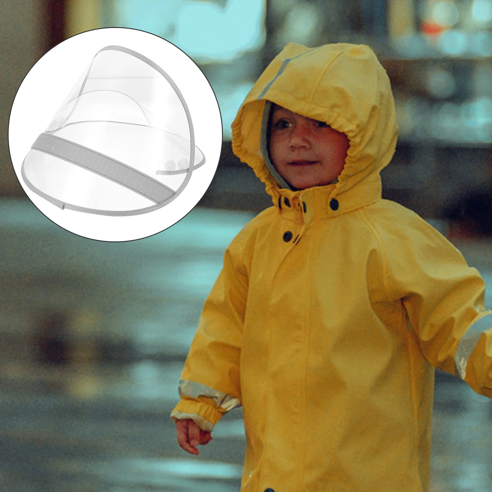 

Raincoat Hat Brim Shield Accessories Transparent Plastic Face Protector Replaceable Poncho Hood Waterproof Rain Gear Home Daily