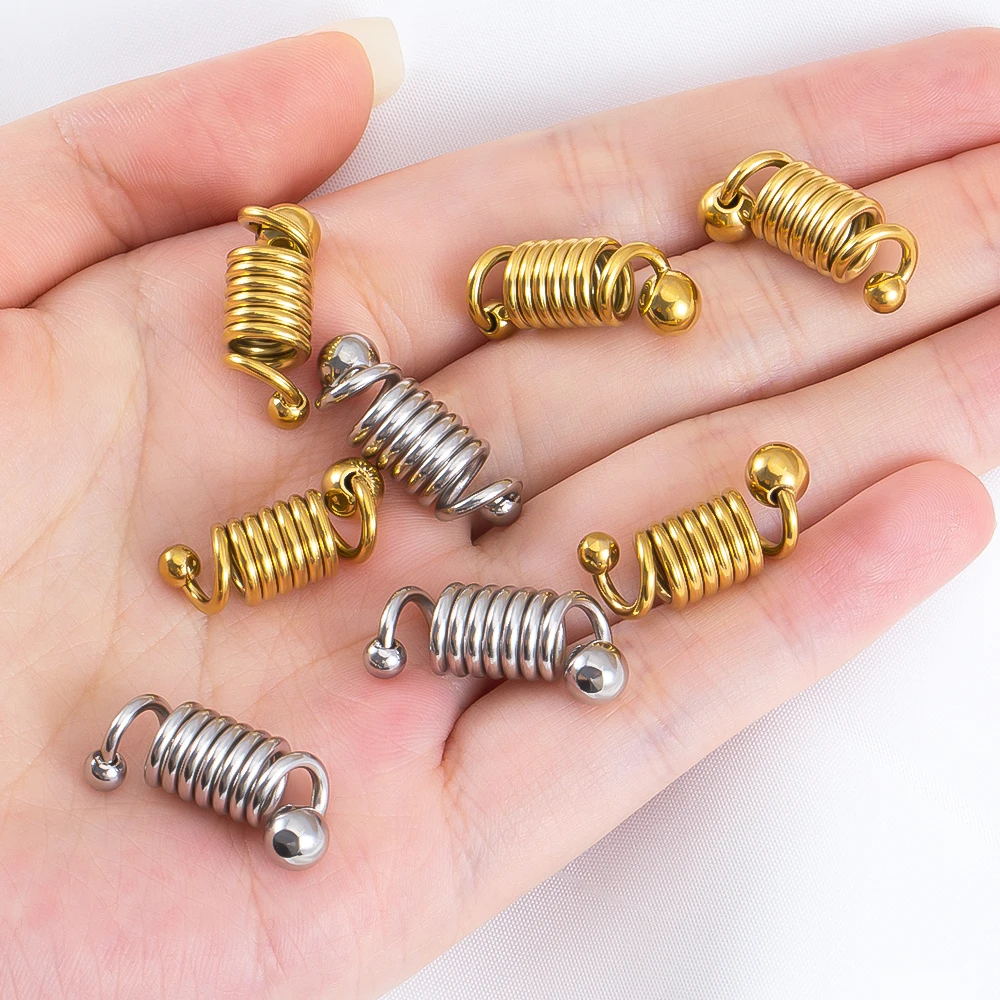 Conectores de engarce de resorte de acero inoxidable de alta calidad, 2 uds., para collares, pulseras, fabricación de joyas, suministros para manualidades, venta al por mayor