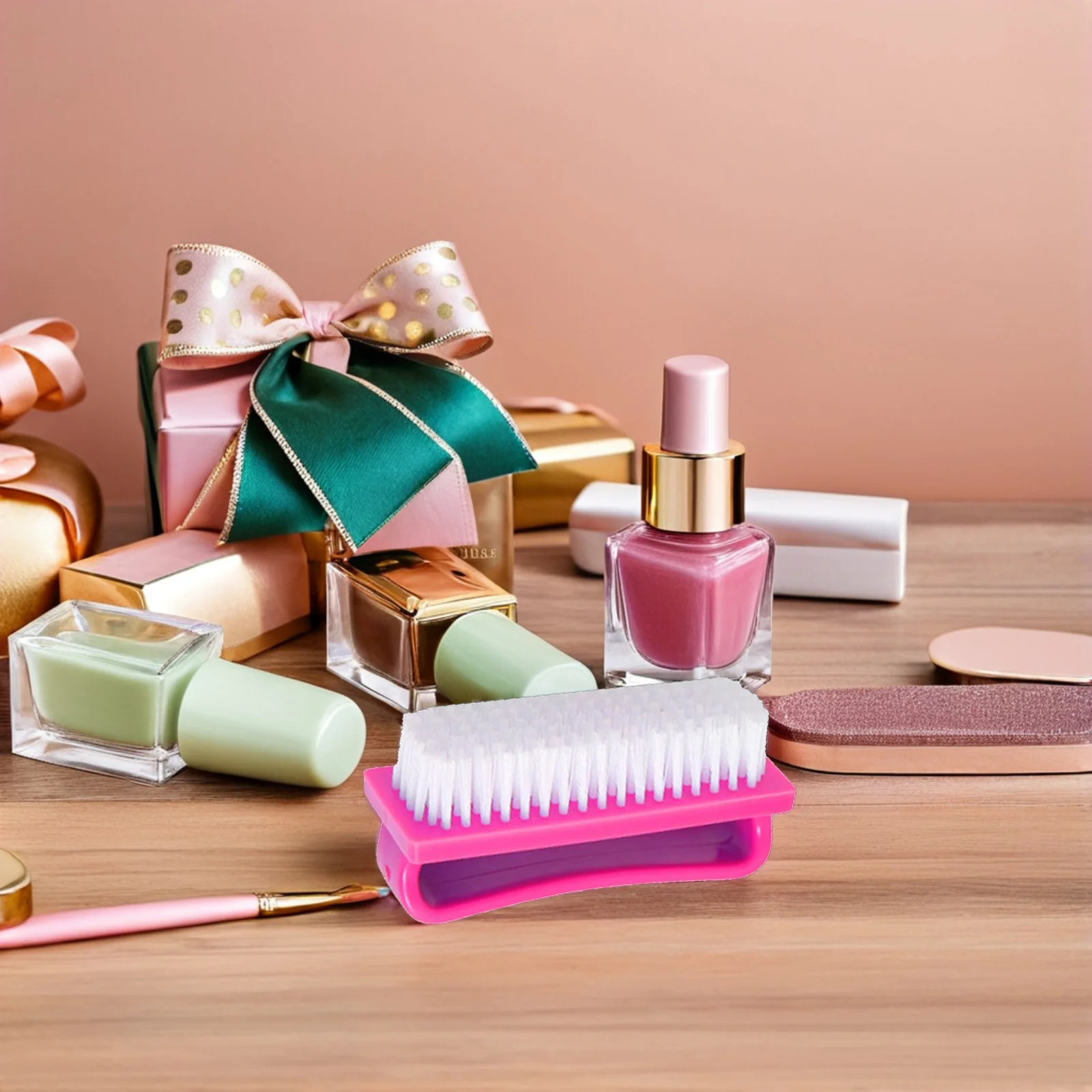 4 pezzi spazzola per unghie strumento per nail art di alta qualità manico liscio impugnatura comoda spazzola per la rimozione della polvere e dello sporco delle unghie