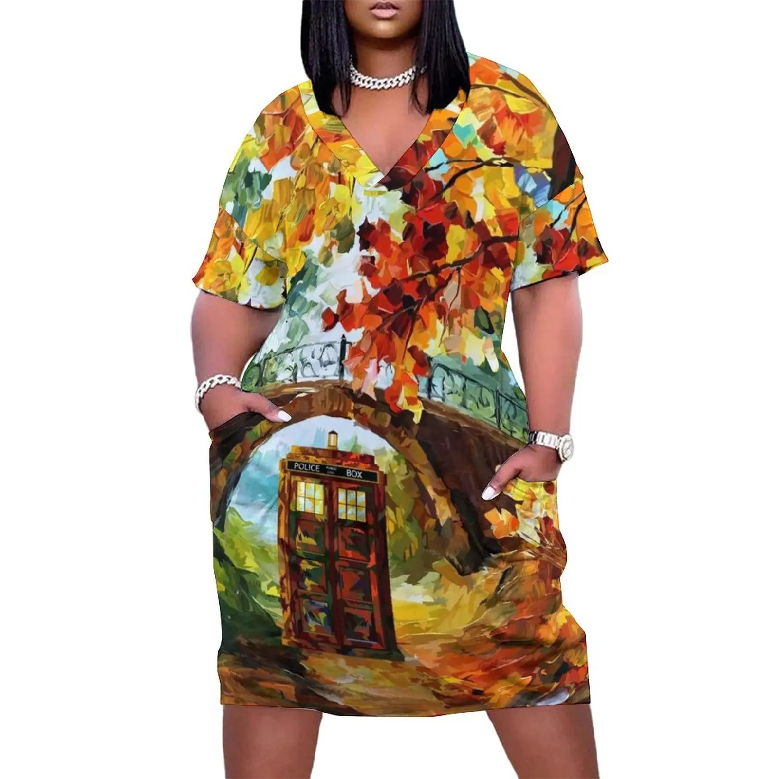 

Abandoned Public Phone under the bridge Loose Pocket Dress dress for women 2025 dresses summer