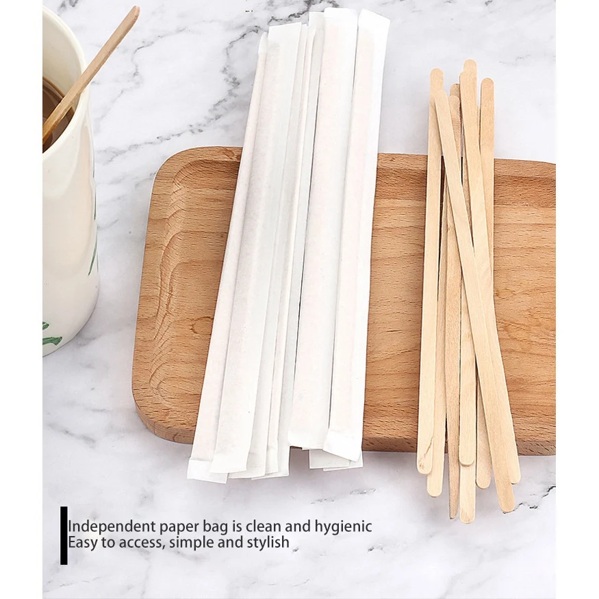 

F-3C Wood Coffee Stir Sticks 7.5Inch-100Pack Round End,Eco Friendly Stirrers For Hot Drinks,Natural Wood
