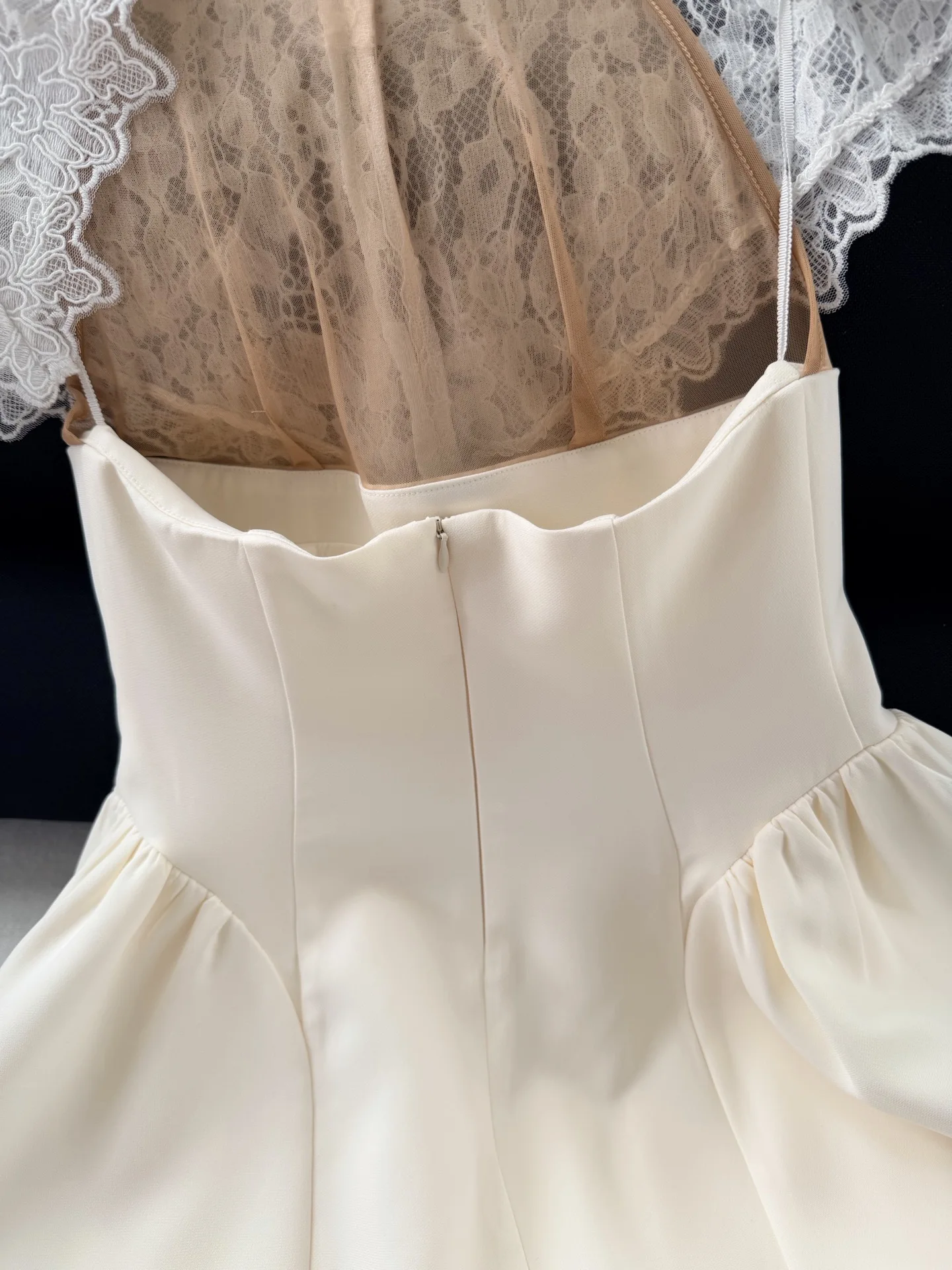 Lace Shawl Design Women Dress Stand Collar High Waist Fashion Ladies Mini Robe