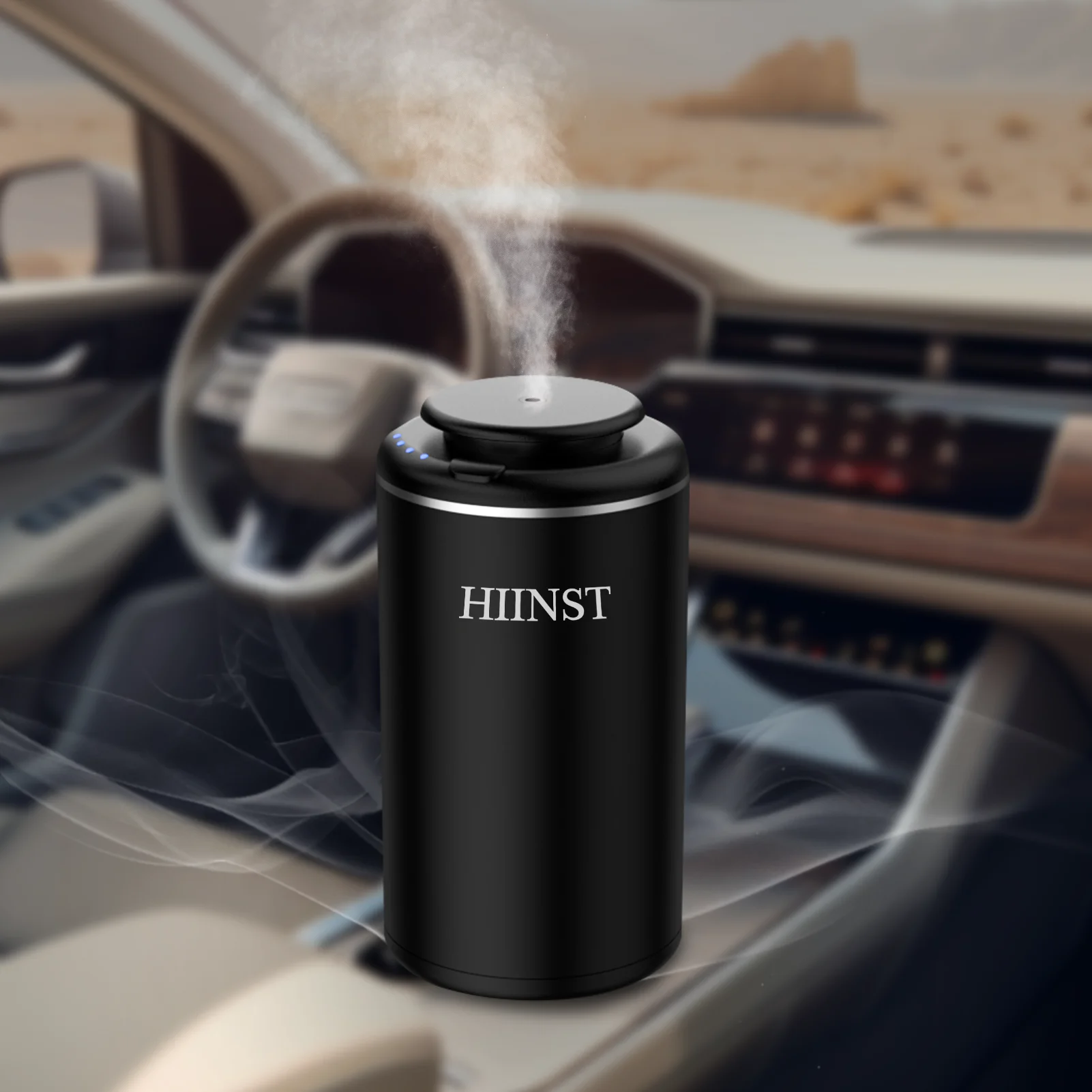 HIINST Luxury USB Rechargeable Waterless Car Aroma Diffuser – Essential Oil Air Freshener with Aromatherapy Scent for Vehicles