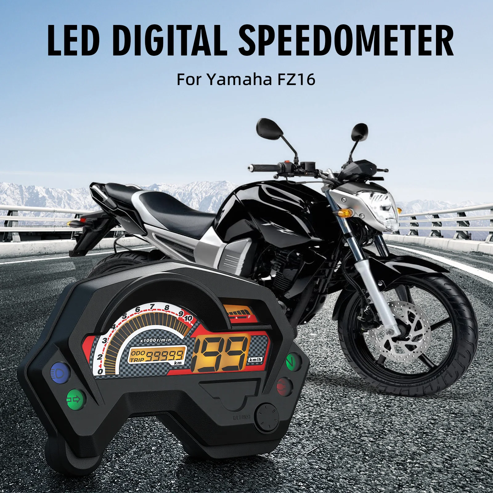 Digital Universal Motorcycle Speedometer Meter Electronics Indicator LCD Display For Yamaha FZ16 FZ 2.0 16 Cafe Racer