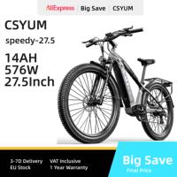Cysum Speedy Adult Electric Bicycle 500W Men's E-Mountain ebike 48V14aH Battery,27.5 Inch women's Electric Bike