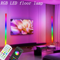 150cm Smart Corner Floor Lamp Dimmable APP Control RGB LED Modern Mood Lighting Stand Lights for Bedroom Gaming Living Room