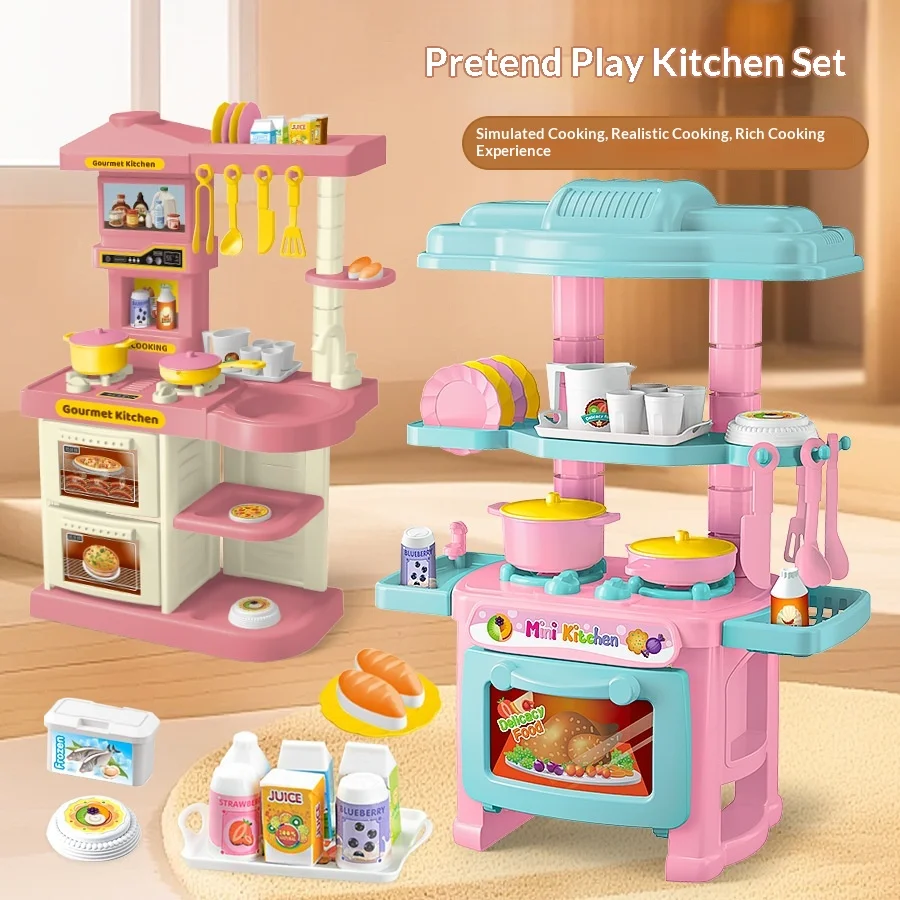 

Детский игровой набор «Кухня», игрушечная мини-кухня для ролевых игр с реалистичными аксессуарами, набор для приготовления пищи для малышей, мальчиков и девочек, имитация кухонной утвари