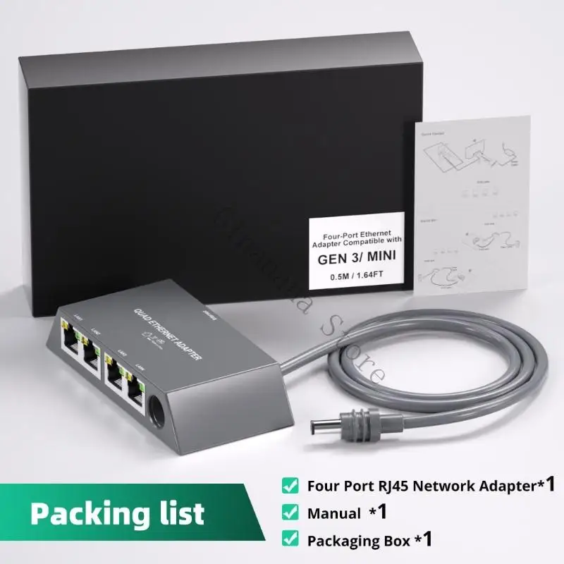 Q81F Nhiều thiết bị Bộ điều hợp dây 4x Cổng Gigabit dễ dàng Thiết lập cho Gen3/ Mini ổn định Internet và chơi game