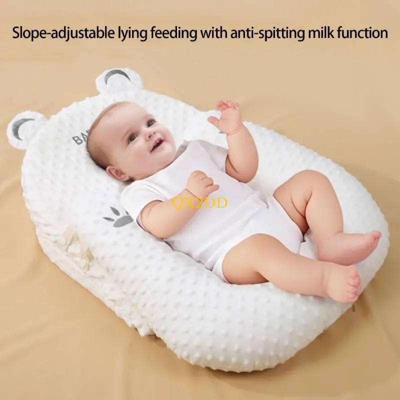 طقم وسائد تغذية الأطفال QX2D مع أغطية قابلة للإزالة، تصميمات مقاومة للانسكاب من أجل رضاعة طبيعية آمنة ومريحة ووقت على البطن #2