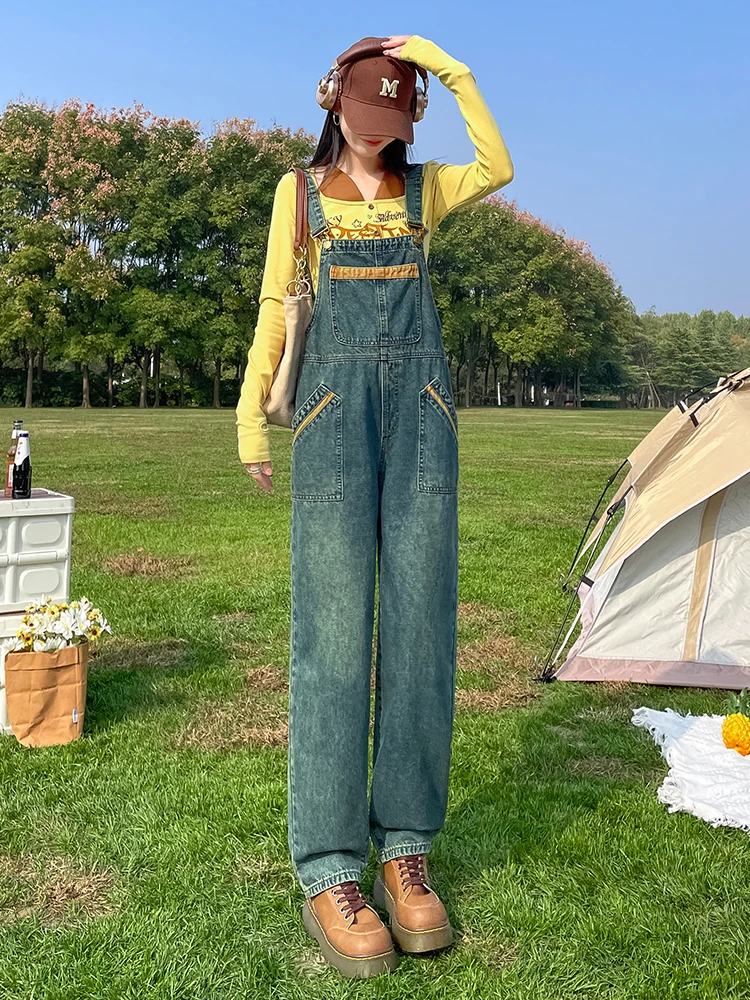 

Anti-Aging Harem Denim Overalls Women's Spring Autumn Loose Slimming Small Size Workwear Cotton Blend High Waist Long Pants