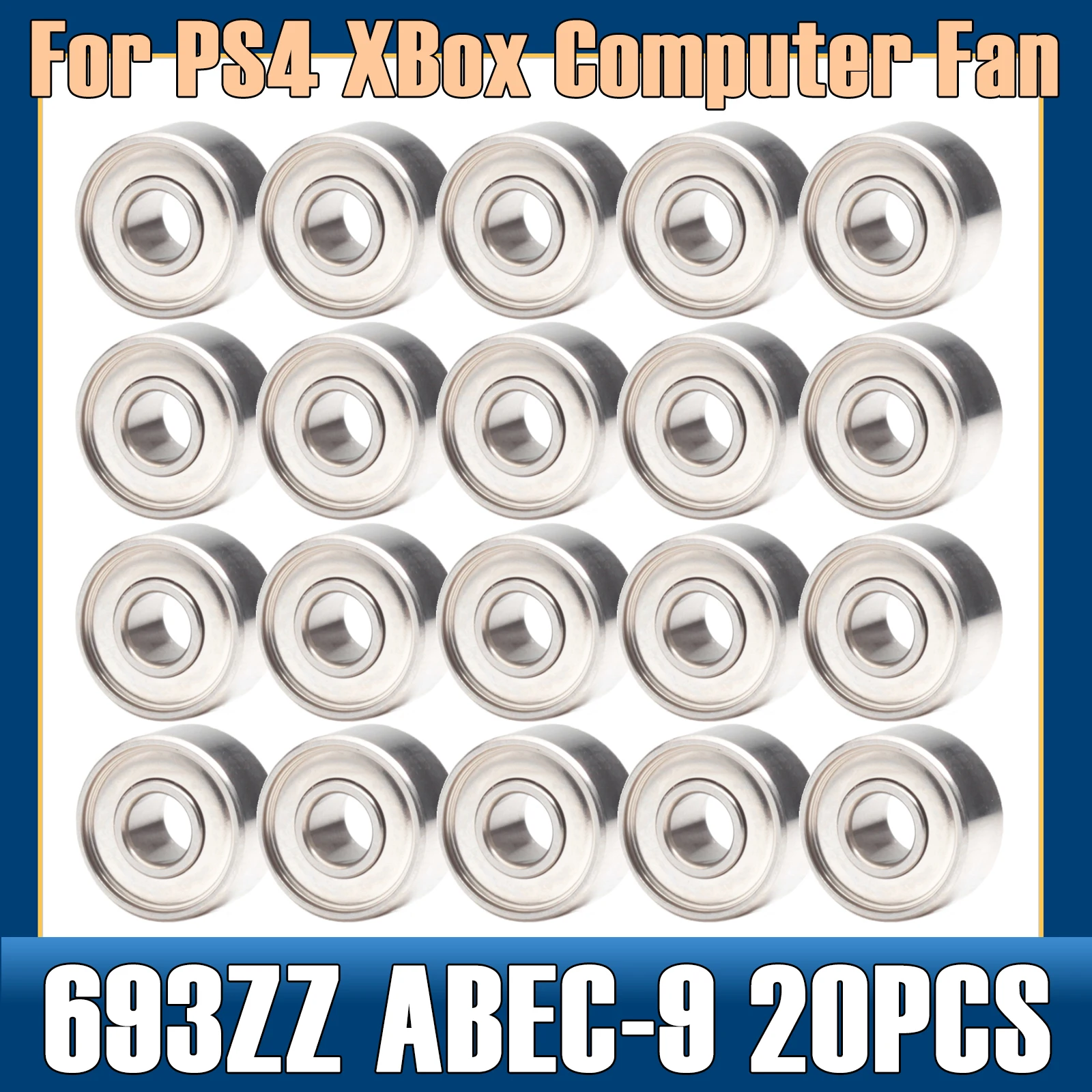 693ZZ Bearing 3*8*4 mm Computer Fan Ball Bearings 693 ZZ ( 20 PCS ) ABEC-9 PC Cooling Case Fans Bearing R-830zz Repair FIX