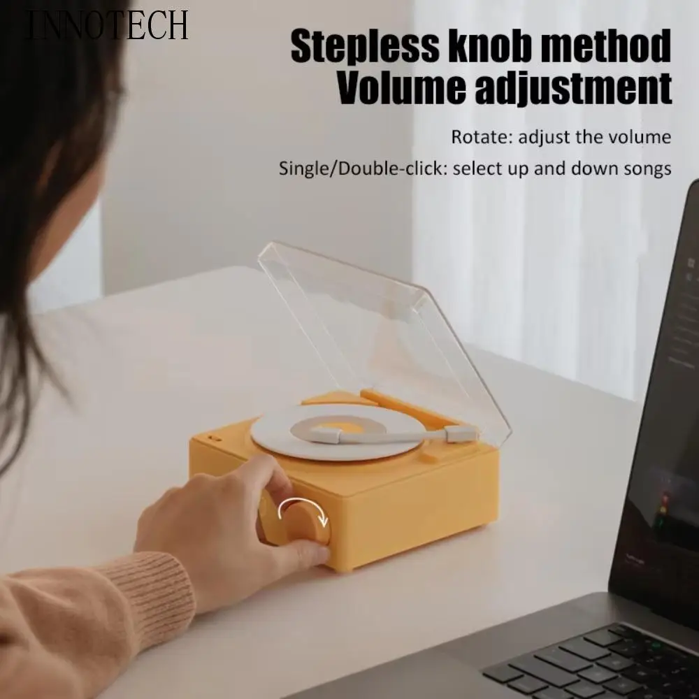 

Bluetooth 5.0 Retro Wireless Bluetooth Speaker Stereo Sound AUX Play Desktop Alarm Clock Speaker Hifi Sound CD Player Design