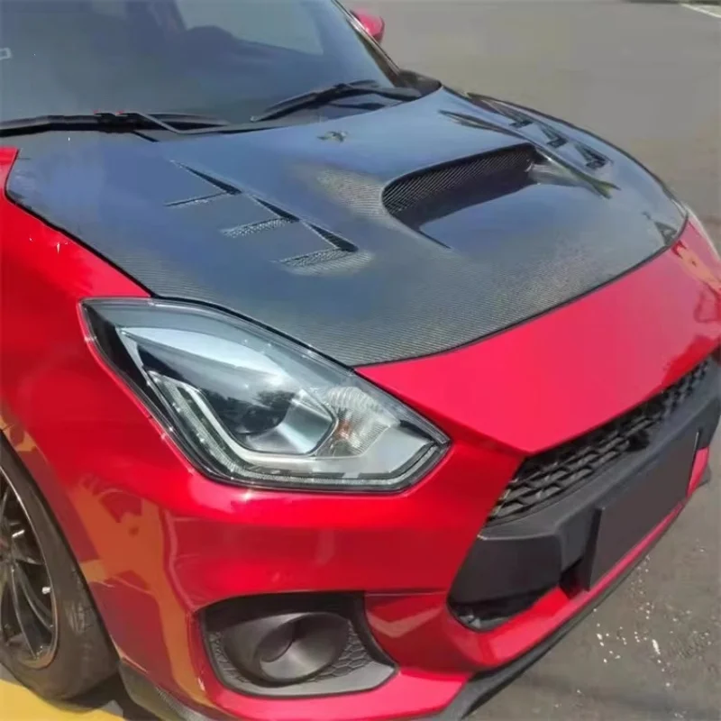 Wet Carbon Fiber Engine Hood for Suzuki Swift light weight engine cover auto accessories view 5