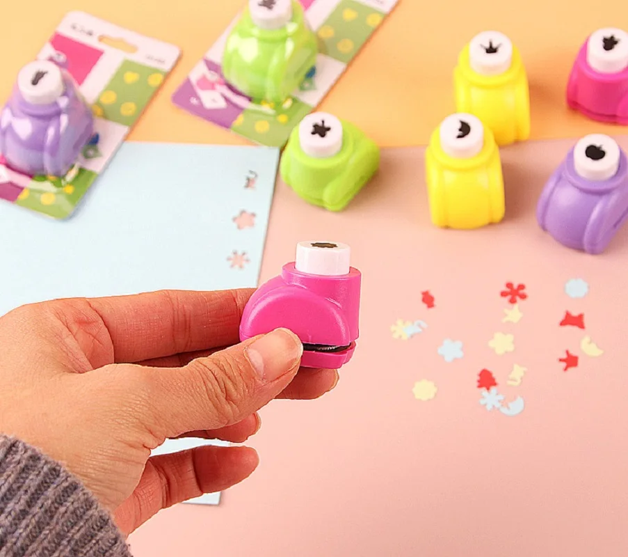 Mini Cute Scrapbook Punches Handmade Cutter Card Craft Printing DIY Flower Hole Puncher Shape For 1-8 Paper