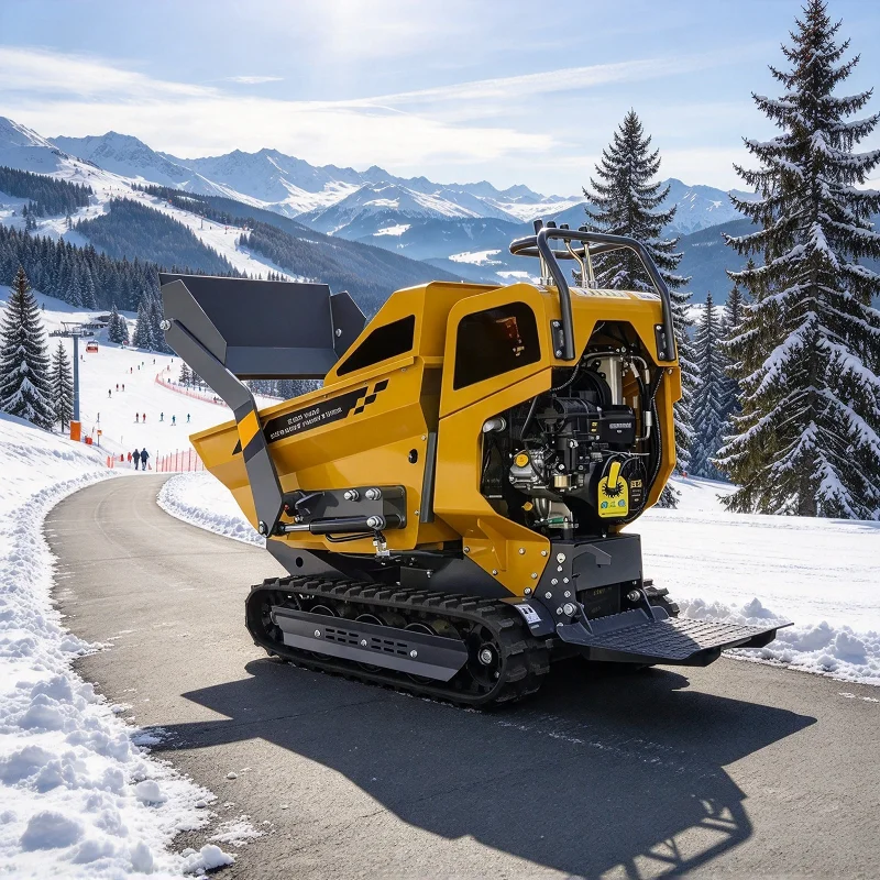 Walk Behind Self Loading Mini Dumper 500kg Rubber Tracked Crawler Dump Truck Hydraulic Tipper for Garden Farm Use