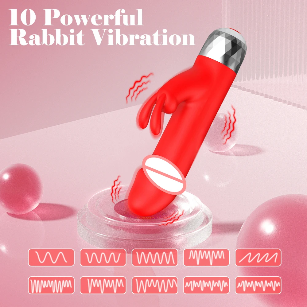 Powerful Rabbit Vibrator for Women Clitoris Stimulator Silicone G Spot Mini Bullet Vibrator Female Dildo Sex Toys for Adults 18+