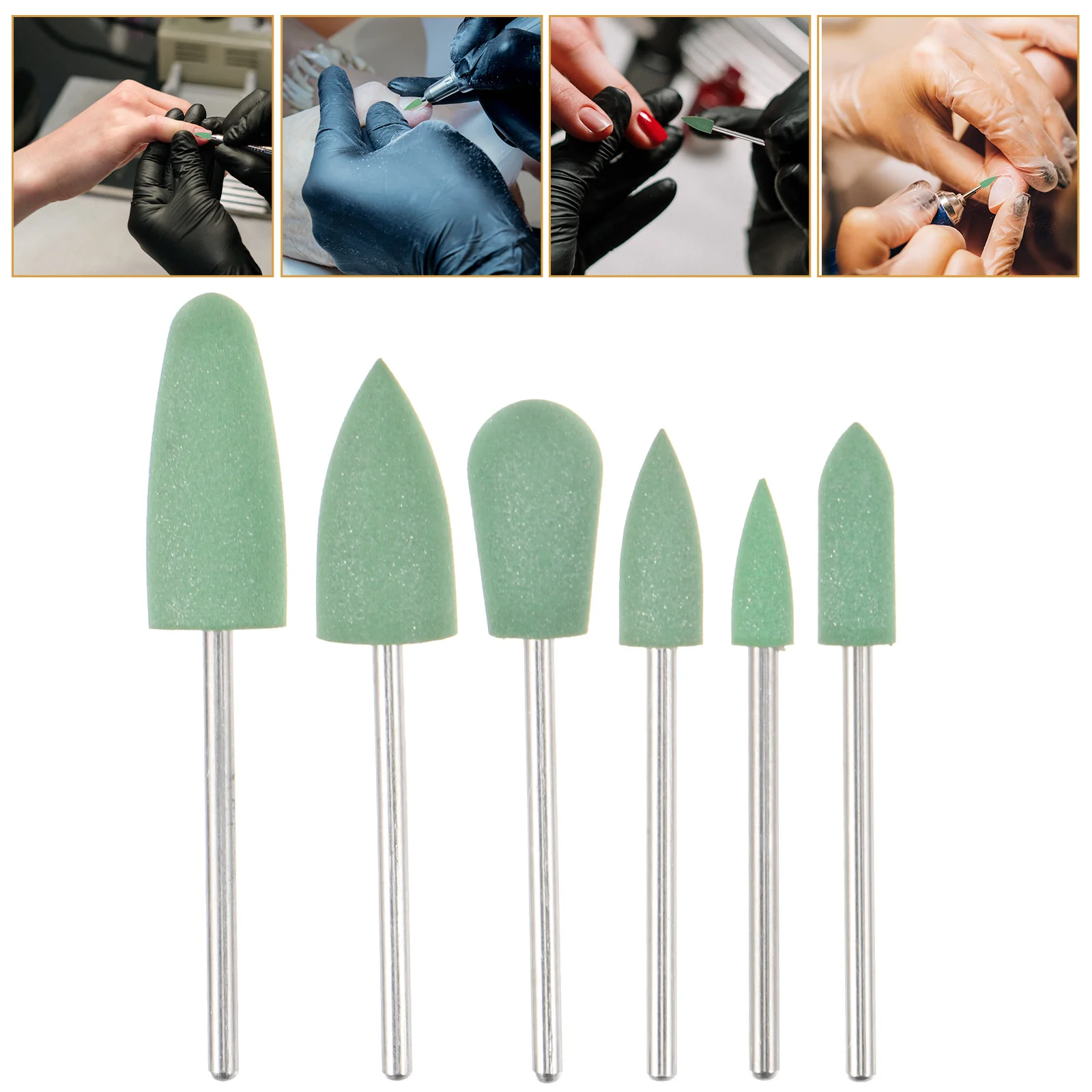 6-delige nagelboren set kegelvorm slijpkop voor polijsten nagelboor accessoires manicure benodigdheden acryl nagels salon