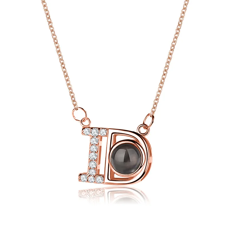 925 Sterling Silver Projected Letter I Love You in a Hunderd Language Necklace Pendant For Women Wedding Party Gift Collar