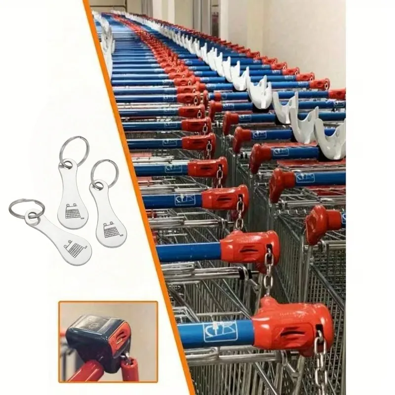 1-10 Stück Einkaufswagenchip aus Edelstahl als Schlüsselanhänger, Supermarkt-Einkaufswagenchip für den täglichen Gebrauch und als Taschenanhänger – Detail 4