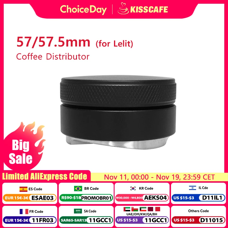 

Coffee Distributor 57MM 57.5MM For Lelit Anna Machine Tamper Leveler Tool Adjustable Barista Espresso Parts Corner Accessories