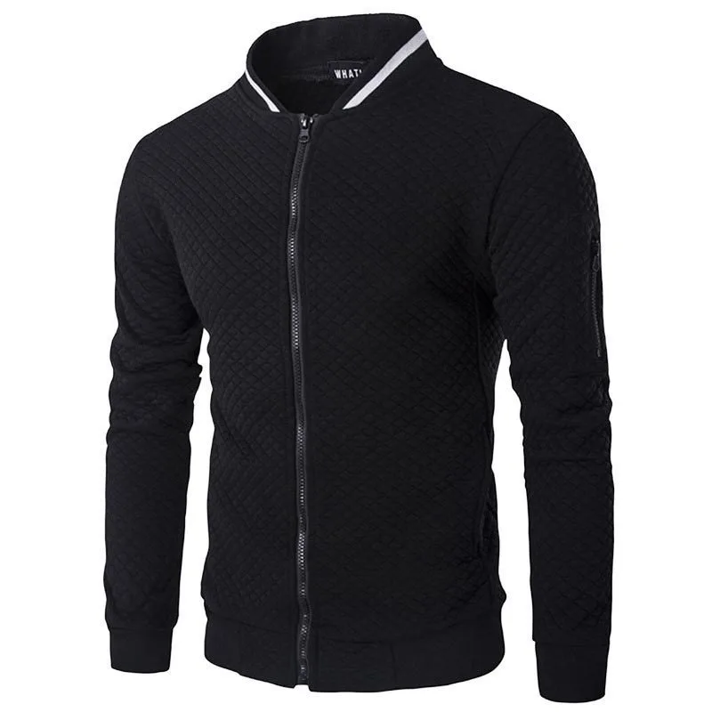 2024 new autumn winter fashion sports grid striped zipper jacket men\'s Korean blazer men\'s casual sports trend design men\'s coat