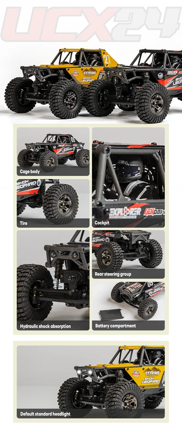 1/24 RC Crawler UDIRC UCX2405 Brushless/Brushed Motor 4WD Off-road Mini Rock Crawler Climbing Vehicle RTR RC Car Toys