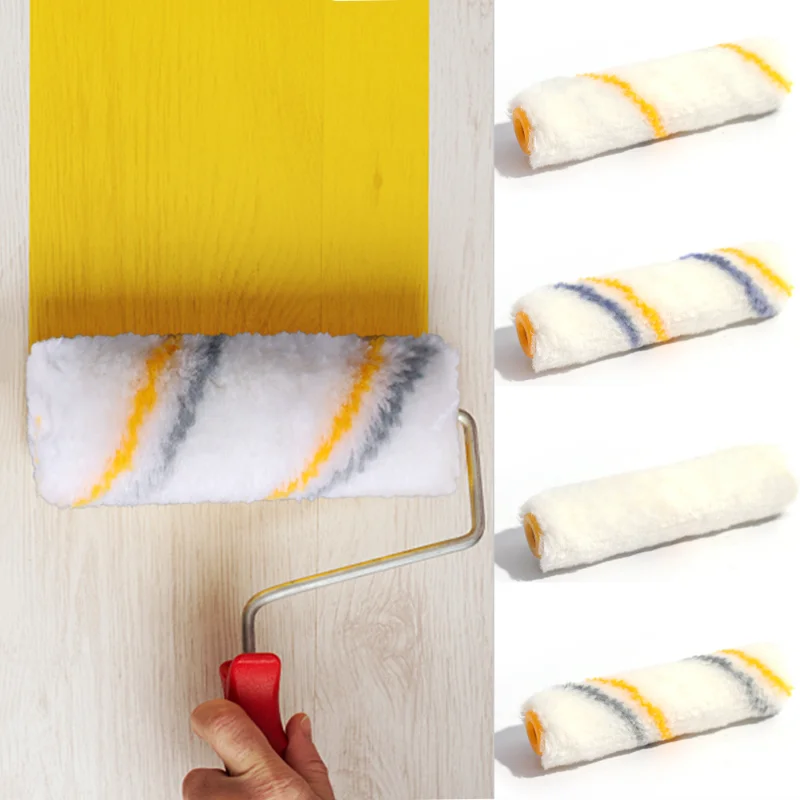 4 inches Handle Paint Roller Cover Reusable Paint Coating Roller Brush Head Durable Home Repair Wall Decorative Paint Brush Tool