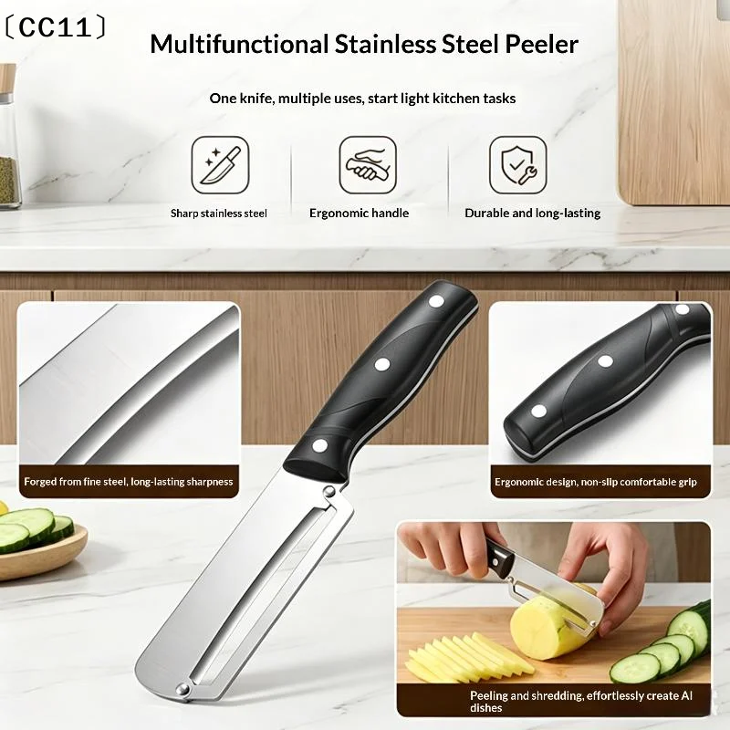 Stainless Steel Kitchen Peeler Multi-Function Kitchen-Specific Peeler For Slicing Fruit Vegetables〔CC11〕