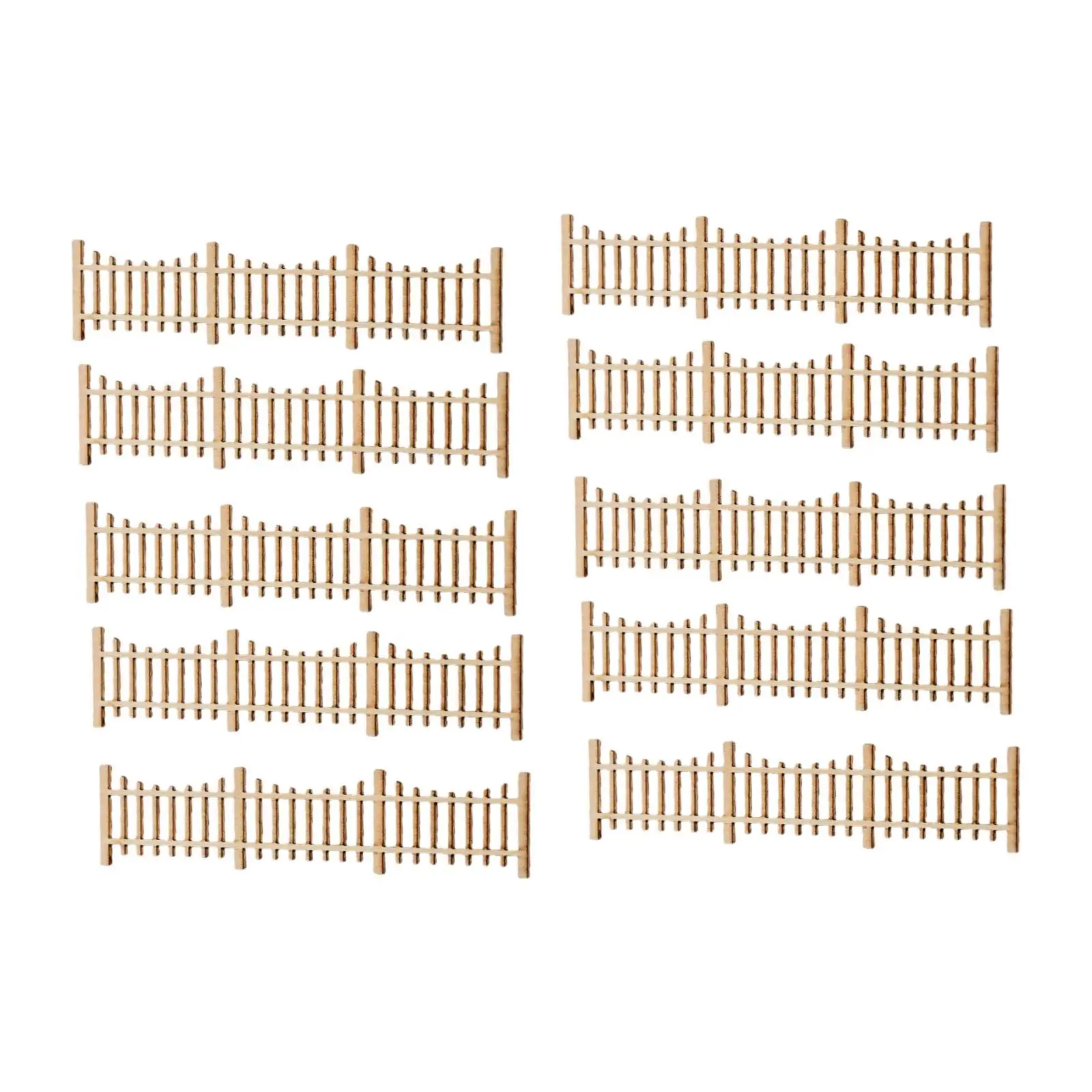 10x Mini Fences Model Crafts 1:50 Simulation Wooden Sand Table Decor Decoration