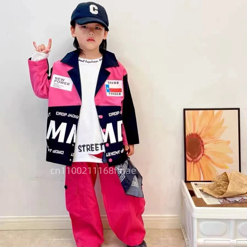 Street Dance-Motorradkostüme für Kinder, Hip-Hop-Sets für Jungen, Jazz-Dance-Laufsteg-Auftritte für Mädchen, trendige Bekleidungssets
