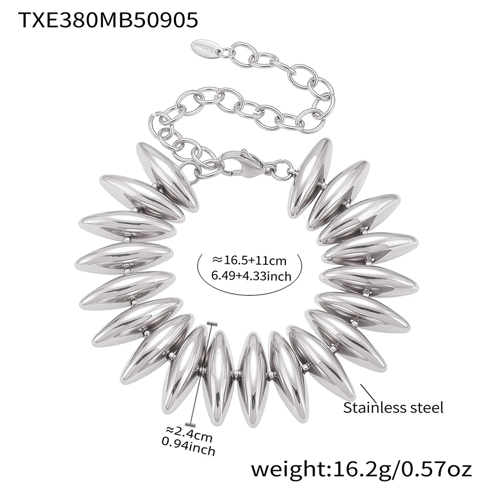 Stainless Steel Choker Bracelet Set 18K Gold Plated