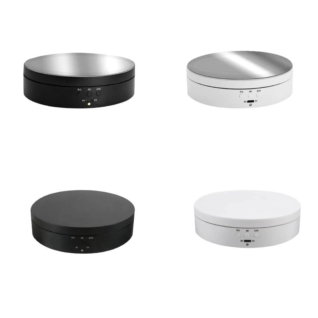 Rodada elétrica rotativa Display Stand, plástico giratório, fotografia e vídeo adereços, jóias e câmera titular, Home Shop